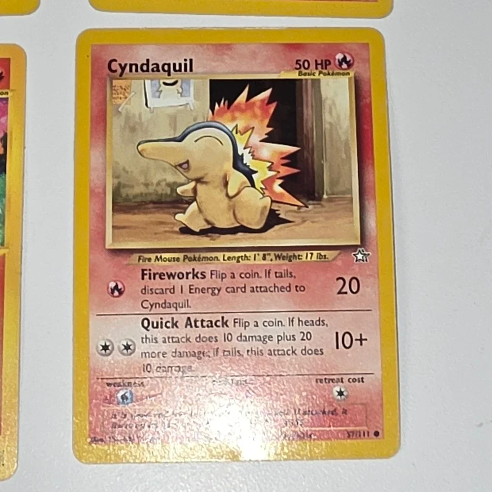Pokemon Cyndaquil Card Lot 4 Vintage Neo Destiny Genesis Expedition e-Reader